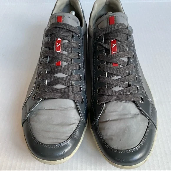 Prada Metallic Silver Gray Sneakers - Picture 5 of 12